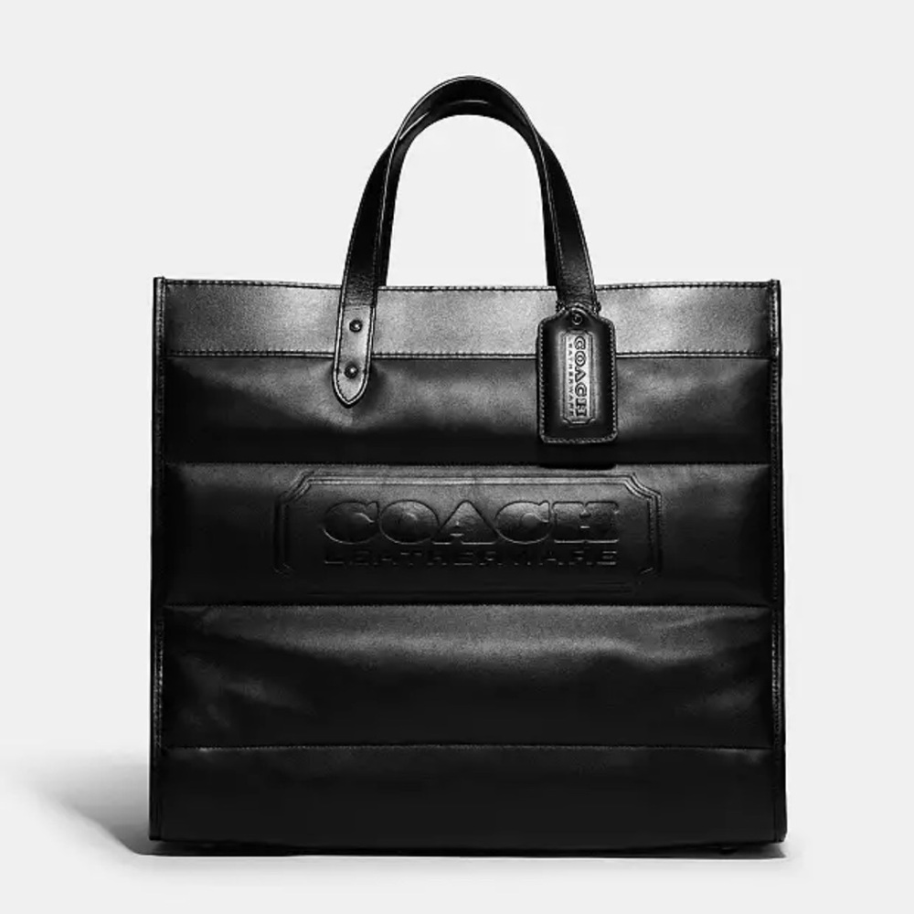 Coach Black Leather Field Tote 40